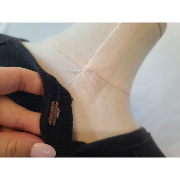 Free People Alpine Cuff Newbie Black Cotton Blend Thermal Top Y2K Small - Picture 6 of 6